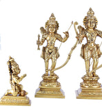 White Whale Ram Darbar - Lord Rama Laxman and Sita Hanuman Brass Statue Religious Sculpture Idol Home Decor