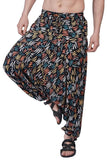 Whitewhale Men Women Rayon twill Printed Harem Pants Pockets Yoga Trousers Hippie