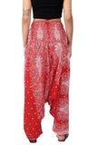 Whitewhale Women Casual Peacock Print Summer Loose Yoga Trousers Baggy Boho Aladdin Jumpsuit Harem Pants