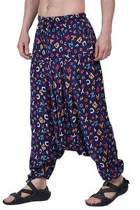 Whitewhale Men Women Rayon twill Printed Harem Pants Pockets Yoga Trousers Hippie