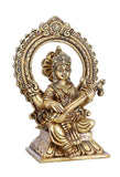 Whitewhale Maa Saraswati Brass Statue Religious Goddess Sculpture Idol Home Decor
