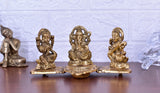 White Whale Lakshmi Ganesha Saraswati Idol with Diya Made of Metal Laxmi Ganesh Oil lamp Statue Traditional Religious Figurine Home Office Temple Pooja Puja Decorative Showpiece Diwali Gift
