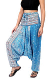 Whitewhale Women Casual Peacock Print Summer Loose Yoga Trousers Baggy Boho Aladdin Jumpsuit Harem Pants