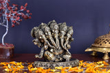 White Whale Superfine Panchamukhi Ganesha Brass Statue | Five Headed Ganpati Bappa Murti for Gifts Puja Mandir Temple Showpiece