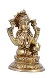 Whitewhale Hindu Goddess Maa Laxmi Idol Brass Statue Standing in Loltus Lakshmi for Temple Puja Home Decor Murti Office Gift Item Showpiece