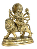 White Whale Brass Maa Durga/Ma Sherwali Idol Sitting On Lion Murti Religious Strength God Sculpture Idol