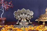 White Whale Superfine Panchamukhi Ganesha Brass Statue | Five Headed Ganpati Bappa Murti for Gifts Puja Mandir Temple Showpiece