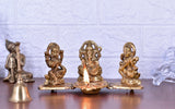 White Whale Lakshmi Ganesha Saraswati Idol with Diya Made of Metal Laxmi Ganesh Oil lamp Statue Traditional Religious Figurine Home Office Temple Pooja Puja Decorative Showpiece Diwali Gift