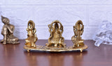 White Whale Lakshmi Ganesha Saraswati Idol with Diya Made of Metal Laxmi Ganesh Oil lamp Statue Traditional Religious Figurine Home Office Temple Pooja Puja Decorative Showpiece Diwali Gift