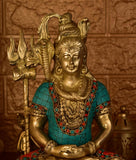 White Whale Brass Lord Shiva Statue Idol Home Decor Figurine