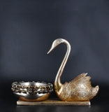 White Whale Brass Best Bird(Swan) Urli 13 Inches For Home Décor (Set of -1 )