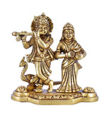White Whale Radha Krishna Statue Hindu Gods Sculpture Brass