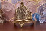 White Whale Singhasan Oval Shaped for Ganesha Krishna God Idols - Gold Plated Ladoo Gopal Pooja Chowki for Temple Mandir Puja Idol Decoration Items