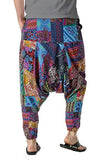 Whitewhale Mens Cotton Printed Harem Pants Pockets Yoga Trousers Hippie