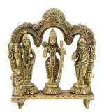 White Whale Ram Darbar - Lord Rama Laxman and Sita Hanuman Brass Statue Religious Sculpture Idol - Large