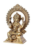 Whitewhale Hindu Goddess Maa Laxmi Idol Brass Statue Standing in Loltus Lakshmi for Temple Puja Home Decor Murti Office Gift Item Showpiece