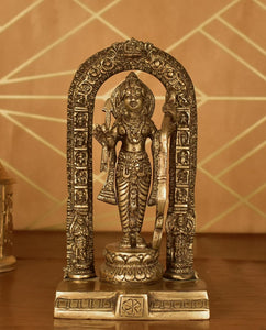 White Whale Brass Lord Ram Brass Statue Rama Idol for Temple Mandir Sculpture Office and Home Décor