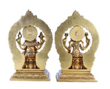 White Whale Brass Hindu God Lord Ganesha and Lakshmi Bhagwan Lord Ganesha and Lakshmi Idol Statue Murti.