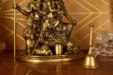 White Whale Brass Shiv Parivar Statue, Big Brass Shiva Family Statue, Shiva-Parvati Idol with Baby Ganesh & Murugan Kartikeya, Siva Pariwar