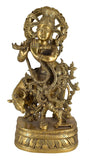 White Whale Brass Hindu God Lord Krishna Bhagwan Lord Krishna Idol Statue Murti