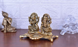 White Whale Lakshmi Laxmi Ganesh murti Idol Ganesha Diya puja Deepak - Metal Lakshmi Ganesh Statue - Diwali Home Decoration Items - Lakshmi Ganesh for Diwali Showpiece Oil Lamp