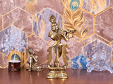 White Whale Metal Hindu God Lord Krishna Bhagwan Lord Krishna Idol Statue Murti