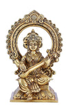 Whitewhale Maa Saraswati Brass Statue Religious Goddess Sculpture Idol Home Decor