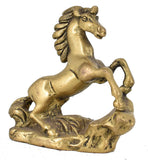 White Whale Little Antique Horse Brass Showpiece Religious Strength Sculpture Idol