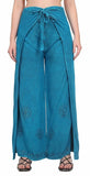 Whitewhale Womens Split Wide Leg Long Embroidered Rayon Wrap Palazzo Pant