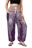 Whitewhale Women's Harem Hippie Boho Yoga Printed Palazzo Casual Pants
