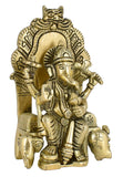 White Whale Lord Ganesha Brass Statue Hindu Religious Lord Ganesh Sculpture Figurine Ideal for Gift & Home Decor
