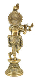 White Whale Lord Krishna Idol Statue Krishna Idols Gold Plated Flute Playing Krishan Decorative Showpiece Figurine for Pooja Room & Gift