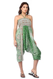 Whitewhale Women Casual Peacock Print Summer Loose Yoga Trousers Baggy Boho Aladdin Jumpsuit Harem Pants