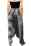 Whitewhale Women Casual Peacock Print Summer Loose Yoga Trousers Baggy Boho Aladdin Jumpsuit Harem Pants