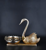 White Whale Brass Best Bird(Swan) Urli 13 Inches For Home Décor (Set of -1 )