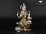 White Whale Brass Lakshmi Idol Hindu Laxmi Goddess Statue Home Office Showpiece Decor