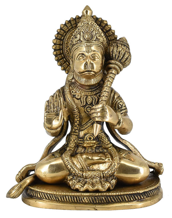 White Whale Lord Hanuman Idol Strength Monkey Figurine Bajrang bali Statue Brass Sculpture Diwali Decor Gifts