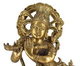 White Whale Brass Hindu God Lord Krishna Bhagwan Lord Krishna Idol Statue Murti