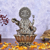 White Whale Superfine Antique Maa Saraswati Brass Statue Religious Goddess Sculpture Idol Home Décor