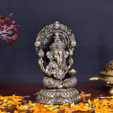 White Whale Superfine Lord Ganesha Brass Statue Hindu Religious Lord Ganesha Sculpture Figurine Ideal for Gift & Home Decor