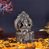 White Whale Superfine Lord Ganesha Brass Statue Hindu Religious Sitting Lord Ganesha  Sculpture Figurine Ideal for Gift & Home Decor
