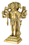 White Whale Large Unique Five Face Panchmukhi Hanuman Brass Statue Religious Strength God Sculpture Idol