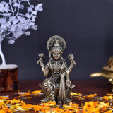 White Whale Superfine Brass Lakshmi Idol Hindu Laxmi Goddess Statue Home Office Showpiece Decor