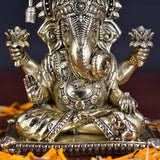 White Whale Superfine Lord Ganesha Brass Statue Hindu Religious Lord Ganesha Sculpture Figurine Ideal for Gift & Home Decor