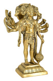 White Whale Large Unique Five Face Panchmukhi Hanuman Brass Statue Religious Strength God Sculpture Idol