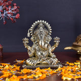 White Whale Superfine Lord Ganesha Brass Statue Hindu Religious Lord Ganesha Sculpture Figurine Ideal for Gift & Home Decor