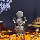 White Whale Superfine Brass Lakshmi Idol Hindu Laxmi Goddess Statue Home Office Showpiece Decor
