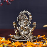 White Whale Superfine Lord Ganesha Brass Statue Hindu Religious Lord Ganesha Sculpture Figurine Ideal for Gift & Home Decor