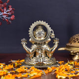 White Whale Superfine Lord Ganesha Brass Statue Hindu Religious Lord Ganesha Sculpture Figurine Ideal for Gift & Home Decor