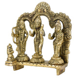 White Whale Ram Darbar - Lord Rama Laxman and Sita Hanuman Brass Statue Religious Sculpture Idol - Large
